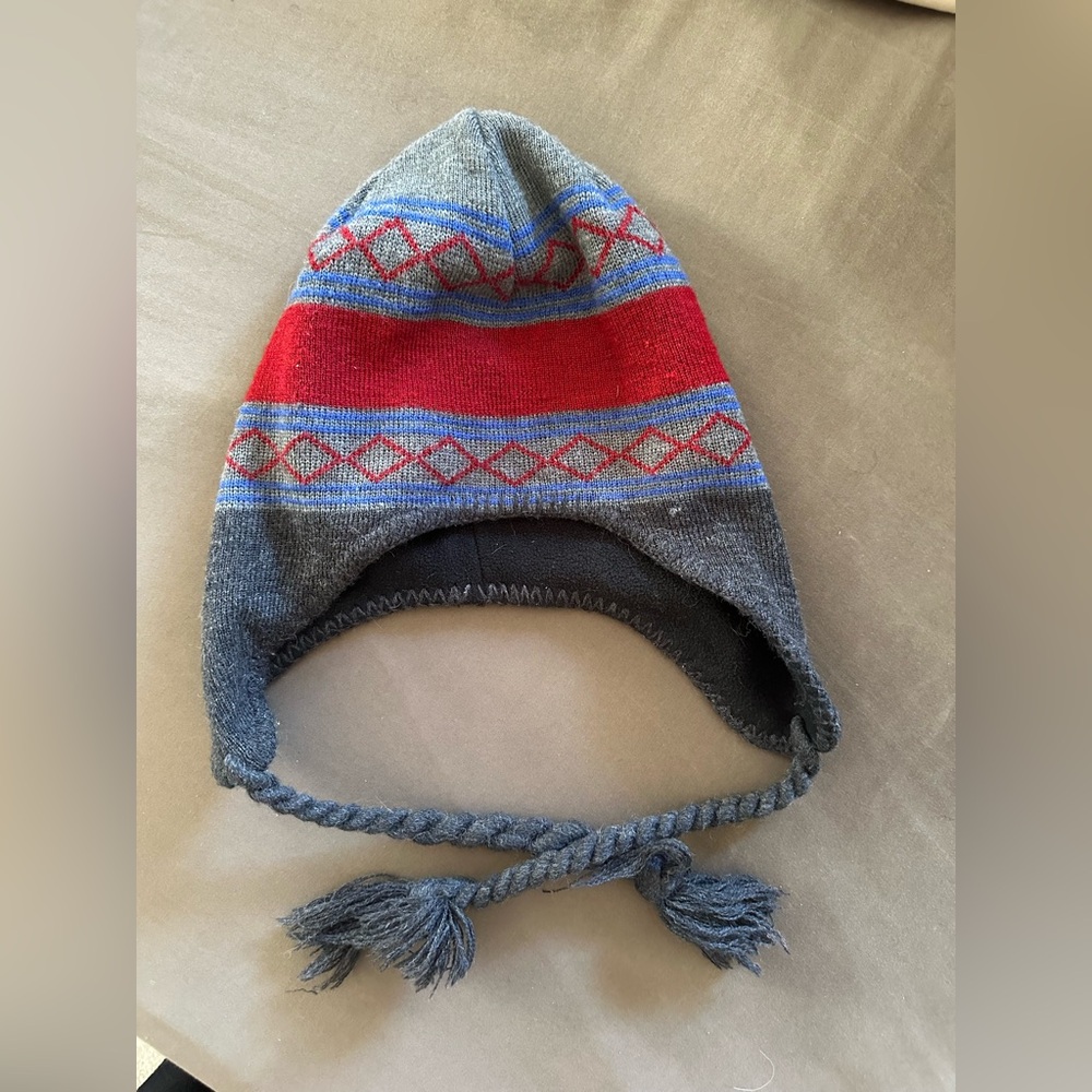 Knit Winter Trapper Hat with Ear Flaps & Braided Tassels